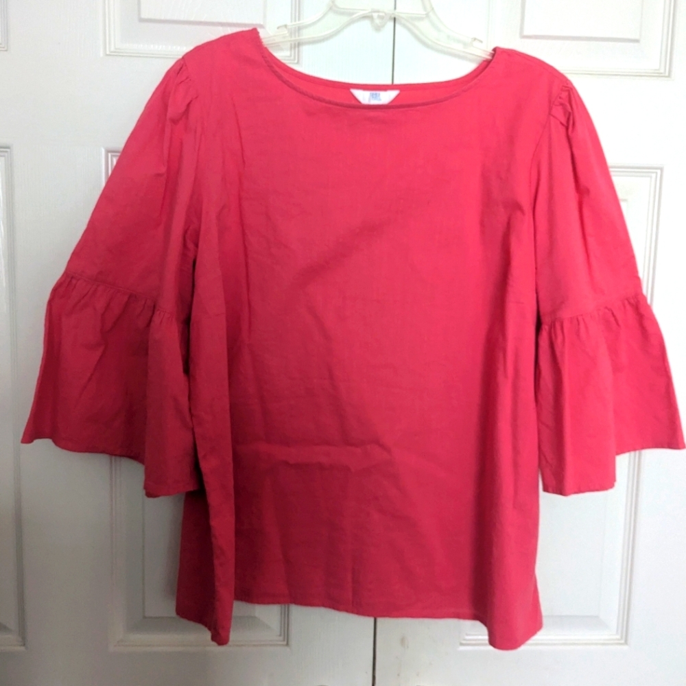 Time and Tru Pink Bell Sleeve Blouse - Picture 2 of 4